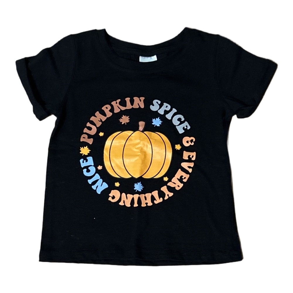 Pumpkin Spice & Everything Nice Black Tee for Kids